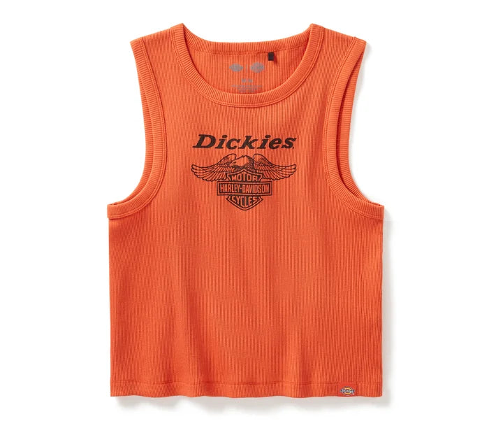 Women's Dickies x H-D Racerback Cropped Eagle Tank - Vintage Orange