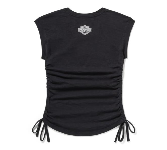 WOMENS BLACK  HD CINCHED TOP